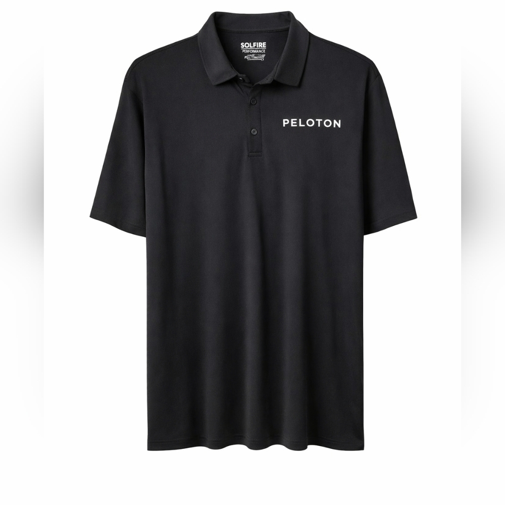 Peloton Solfire Men’s Performance Polo XXL Black Golf Athletic Shirt